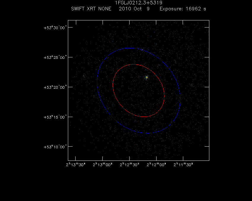 Swift-XRT image of the field for 1FGL J0212.3+5319
