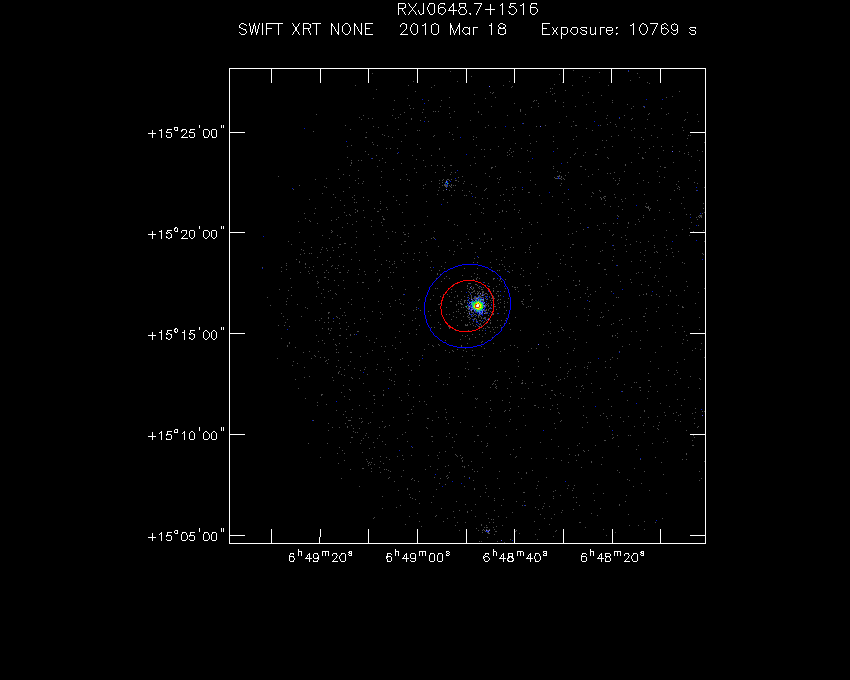 Swift-XRT image of the field for 1FGL J0648.8+1516