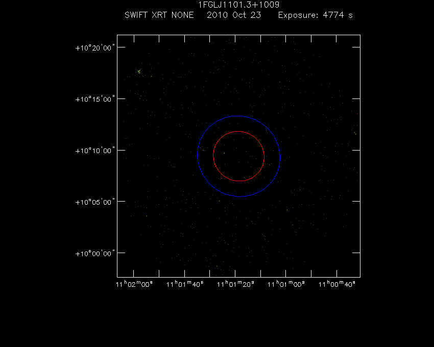 Swift-XRT image of the field for 1FGL J1101.3+1009