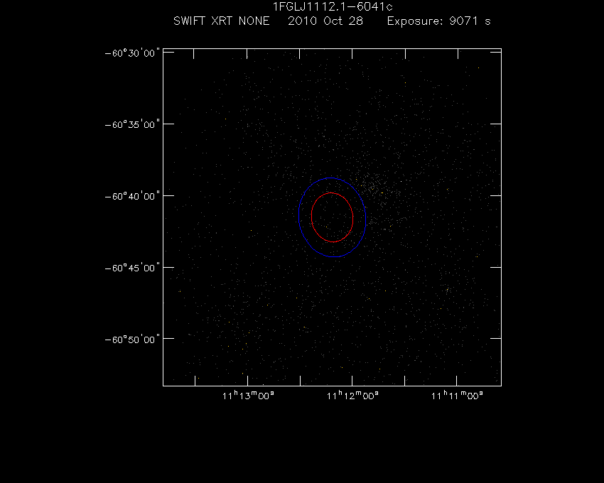 Swift-XRT image of the field for 1FGL J1112.1-6041c