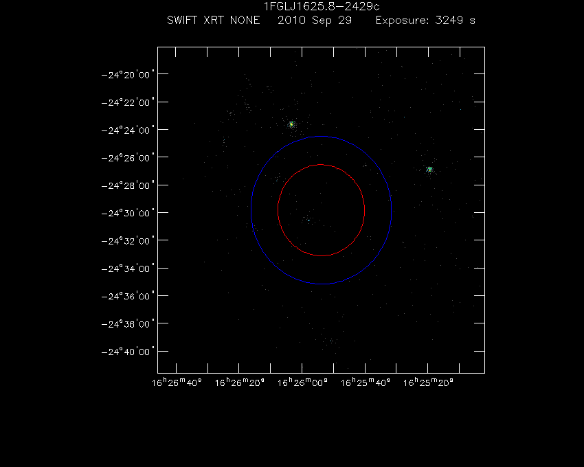 Swift-XRT image of the field for 1FGL J1625.8-2429c