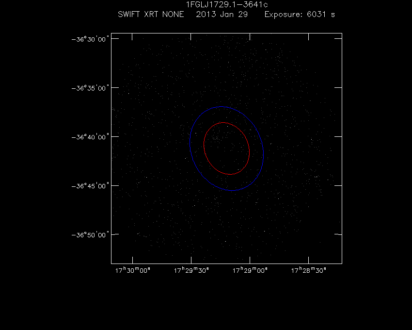 Swift-XRT image of the field for 1FGL J1729.1-3641c