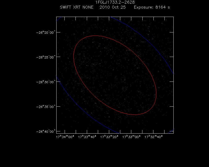 Swift-XRT image of the field for 1FGL J1733.2-2628
