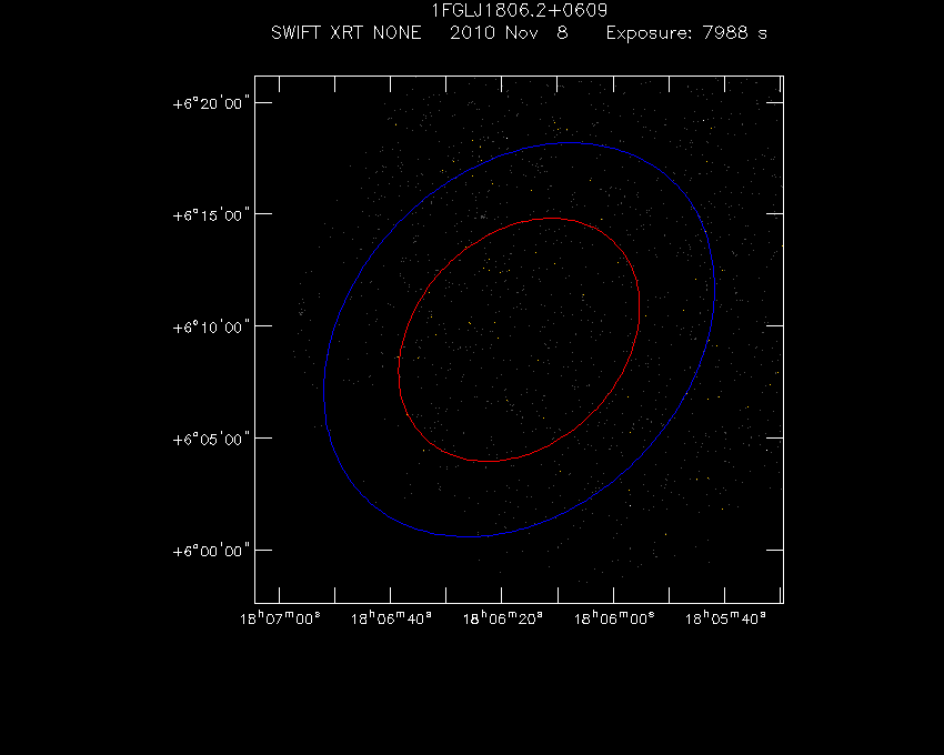 Swift-XRT image of the field for 1FGL J1806.2+0609