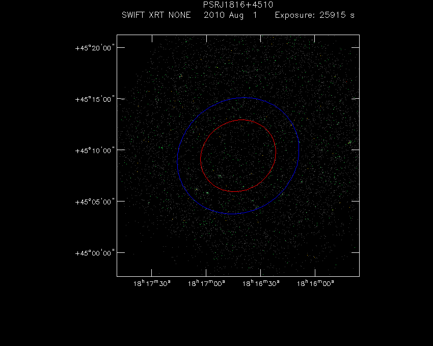 Swift-XRT image of the field for 1FGL J1816.7+4509