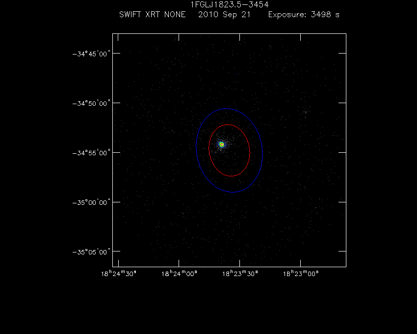 Swift-XRT image of the field for 1FGL J1823.5-3454