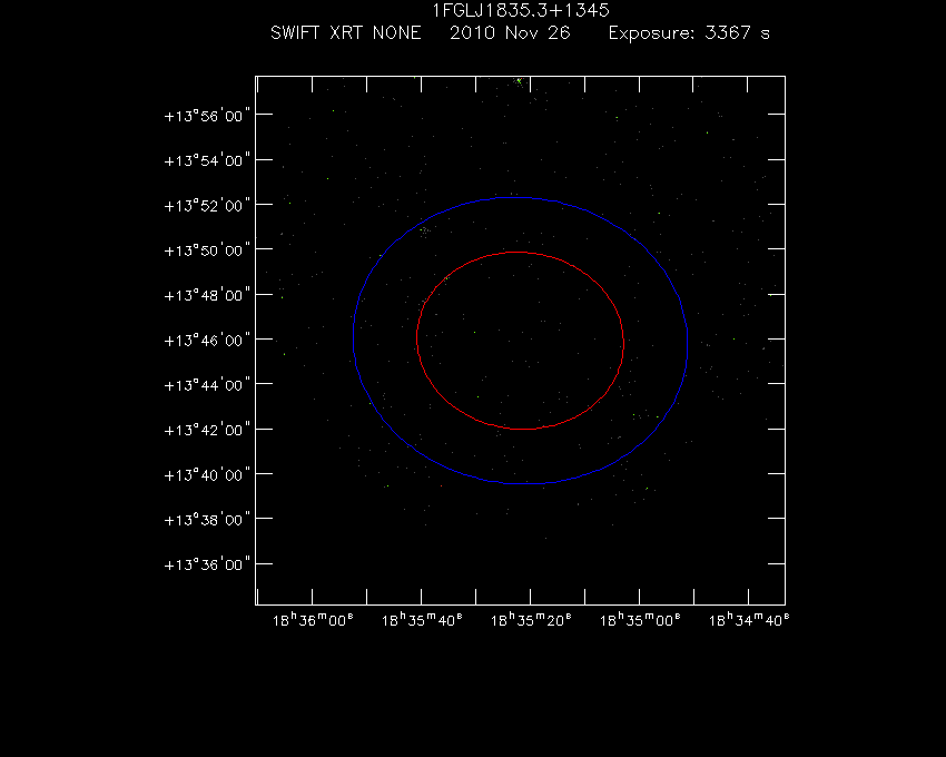 Swift-XRT image of the field for 1FGL J1835.3+1345