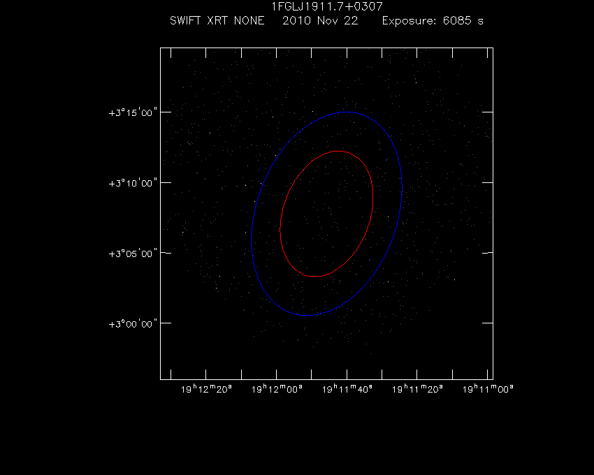 Swift-XRT image of the field for 1FGL J1911.7+0307