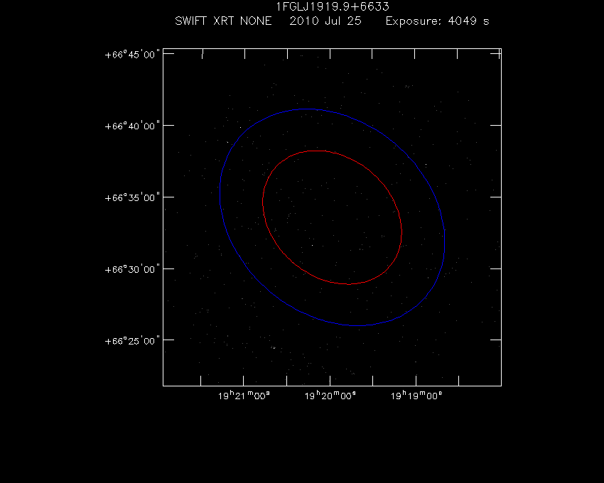Swift-XRT image of the field for 1FGL J1919.9+6633