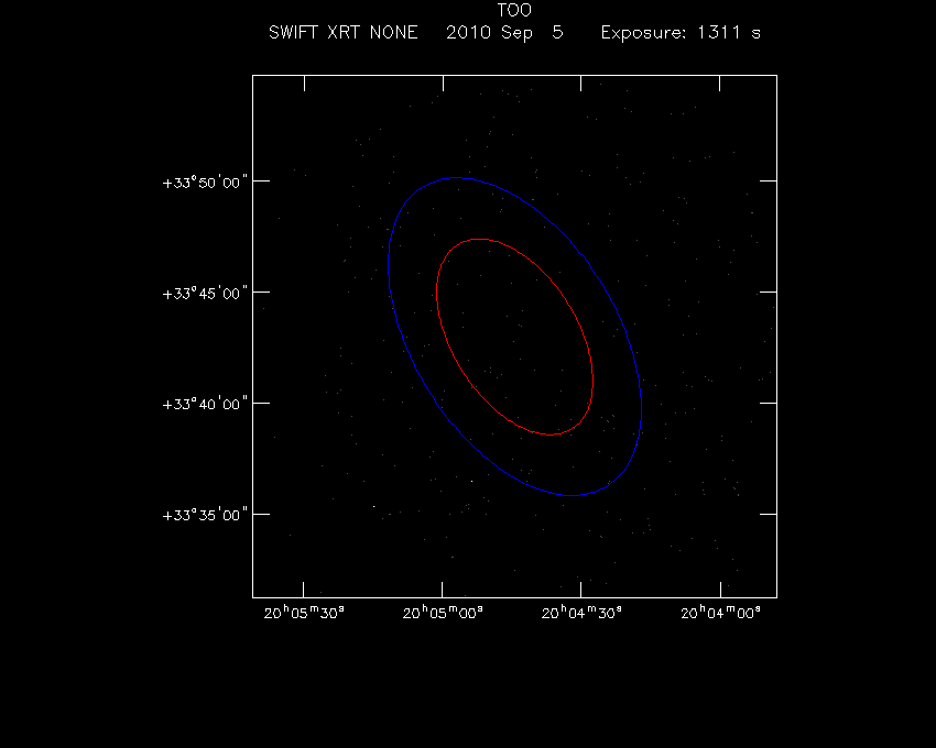 Swift-XRT image of the field for 1FGL J2004.7+3343