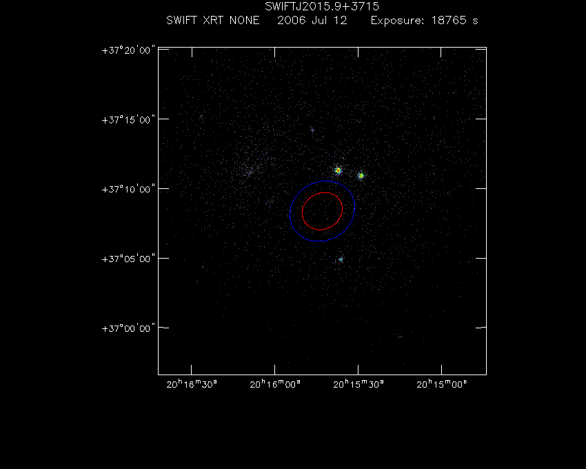 Swift-XRT image of the field for 1FGL J2015.7+3708
