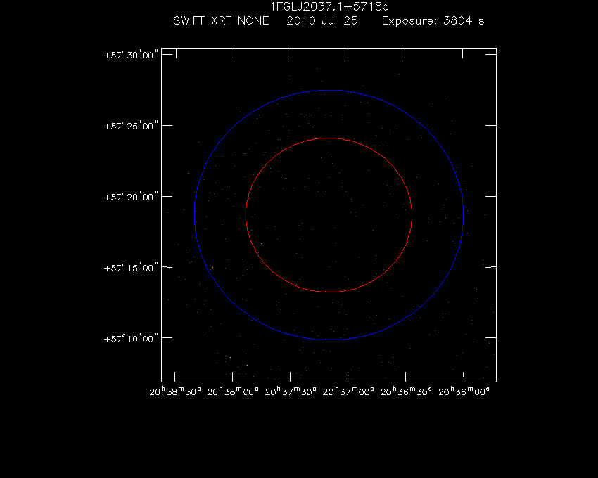Swift-XRT image of the field for 1FGL J2037.1+5718c