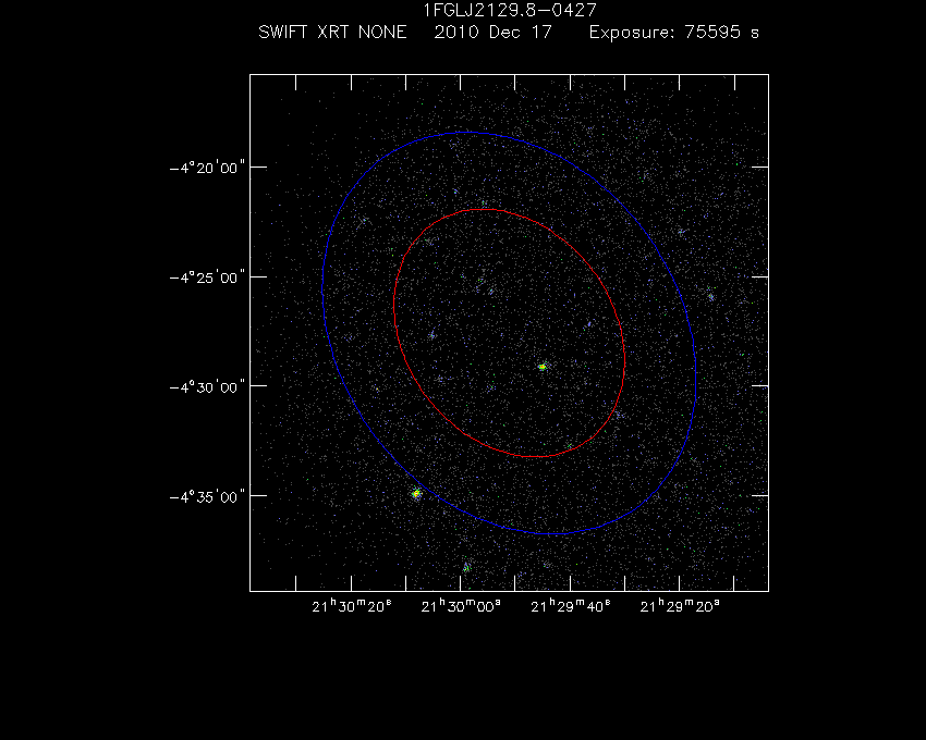 Swift-XRT image of the field for 1FGL J2129.8-0427