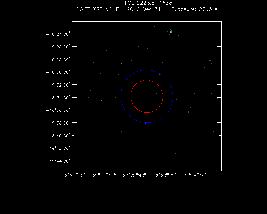 Swift-XRT image of the field for 1FGL J2228.5-1633