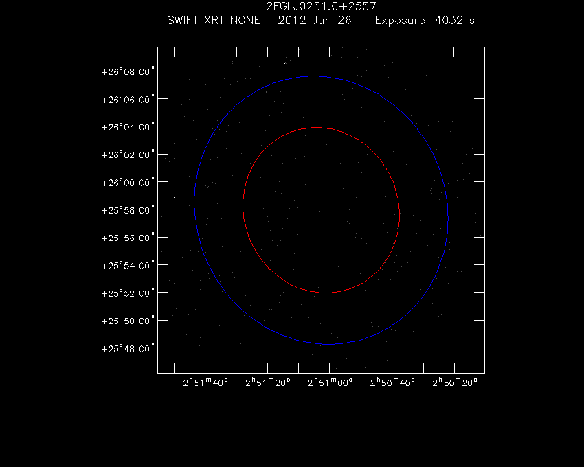 Swift-XRT image of the field for 2FGL J0251.0+2557