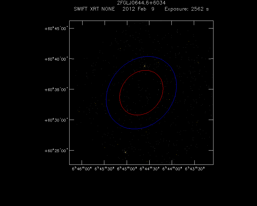 Swift-XRT image of the field for 2FGL J0644.6+6034
