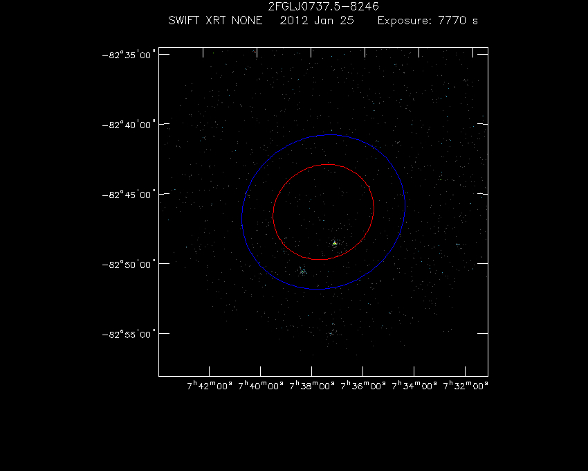 Swift-XRT image of the field for 2FGL J0737.5-8246