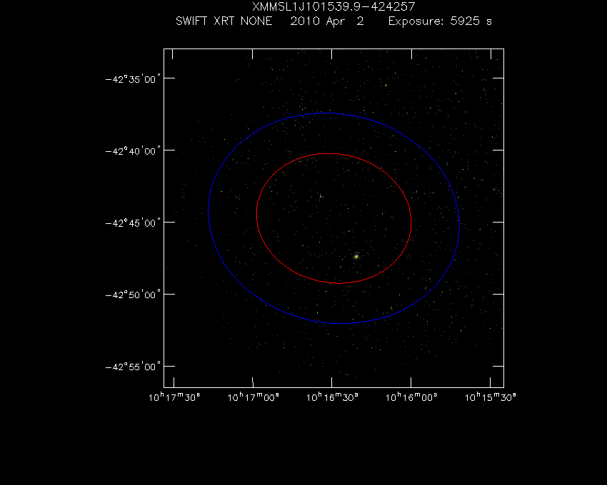 Swift-XRT image of the field for 2FGL J1016.4-4244
