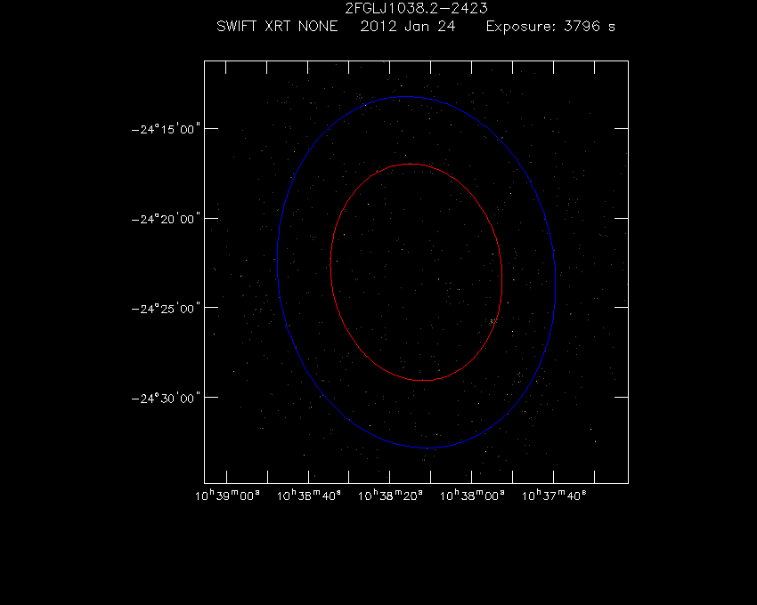Swift-XRT image of the field for 2FGL J1038.2-2423
