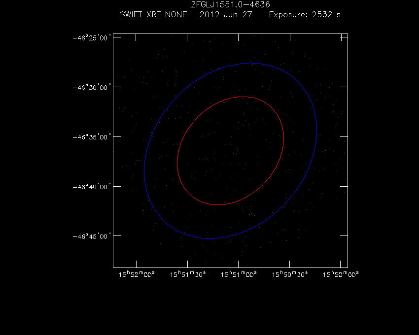 Swift-XRT image of the field for 2FGL J1551.0-4636