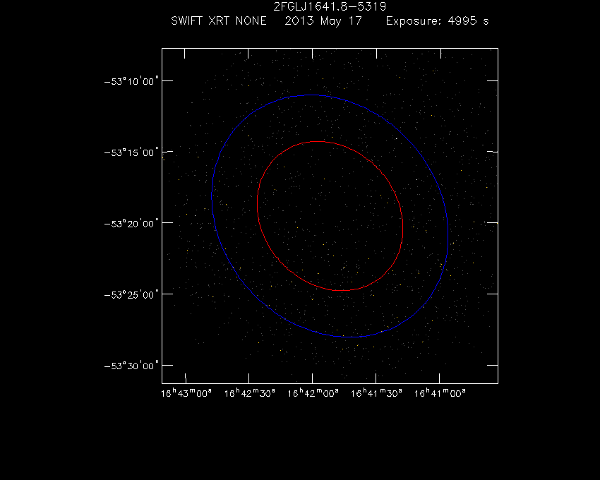 Swift-XRT image of the field for 2FGL J1641.8-5319