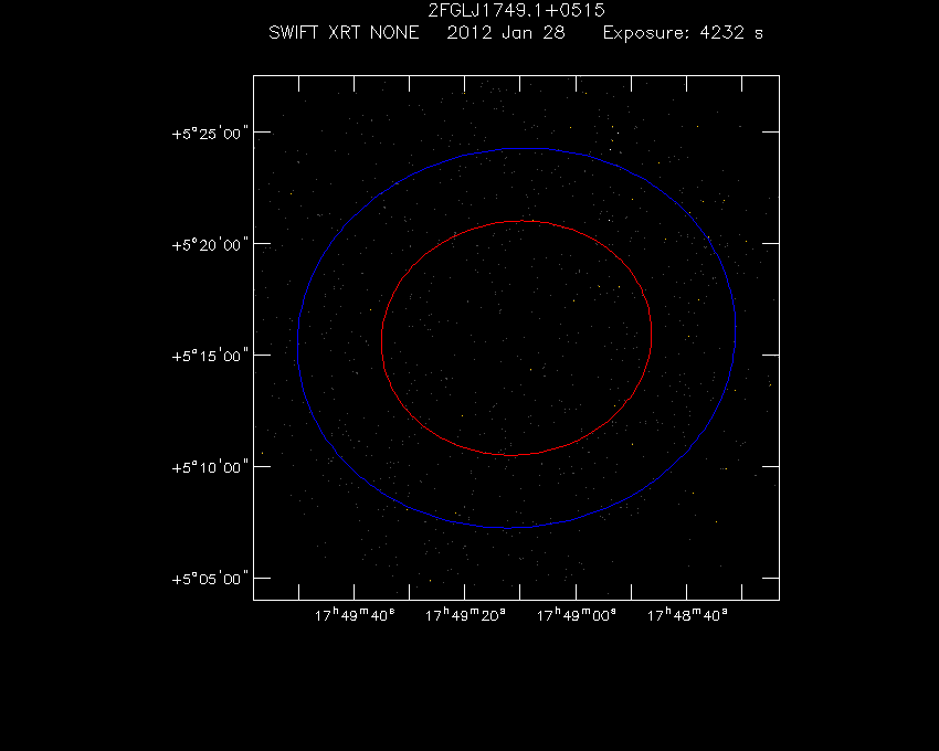 Swift-XRT image of the field for 2FGL J1749.1+0515