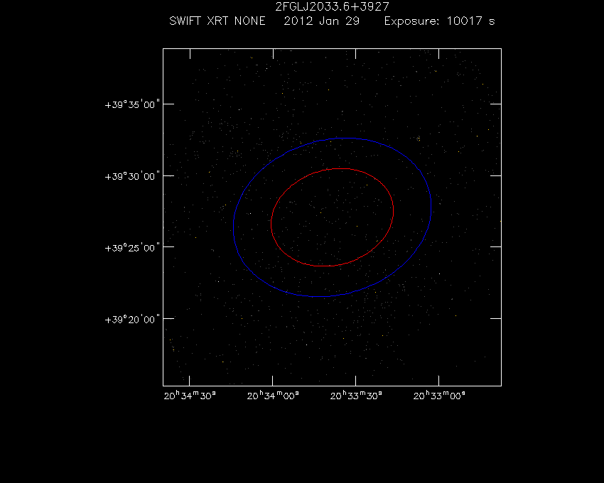 Swift-XRT image of the field for 2FGL J2033.6+3927