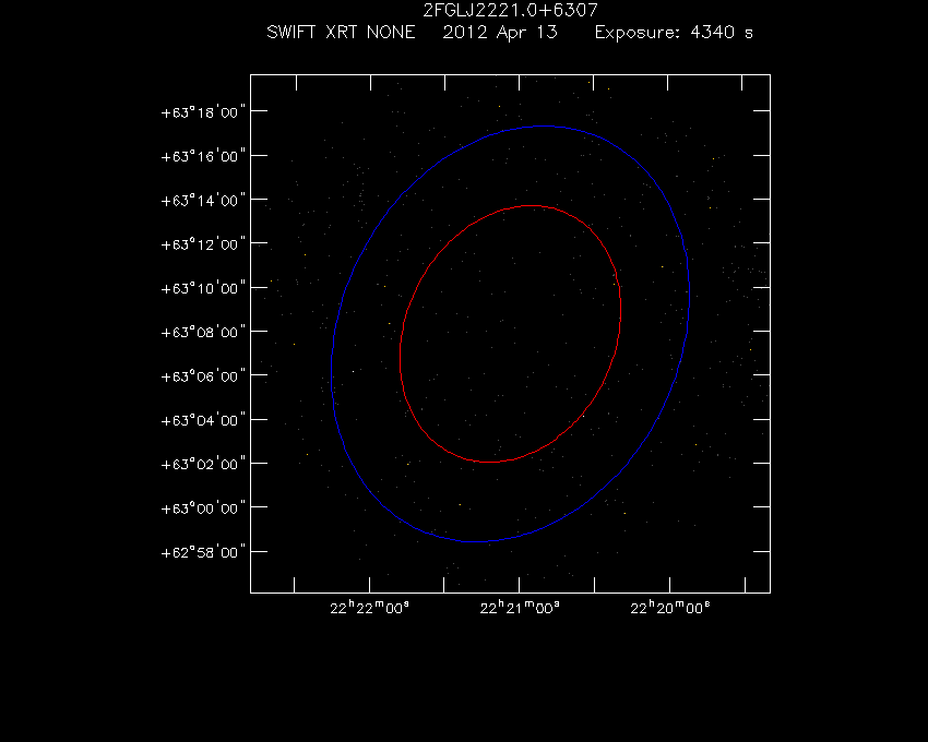 Swift-XRT image of the field for 2FGL J2221.0+6307