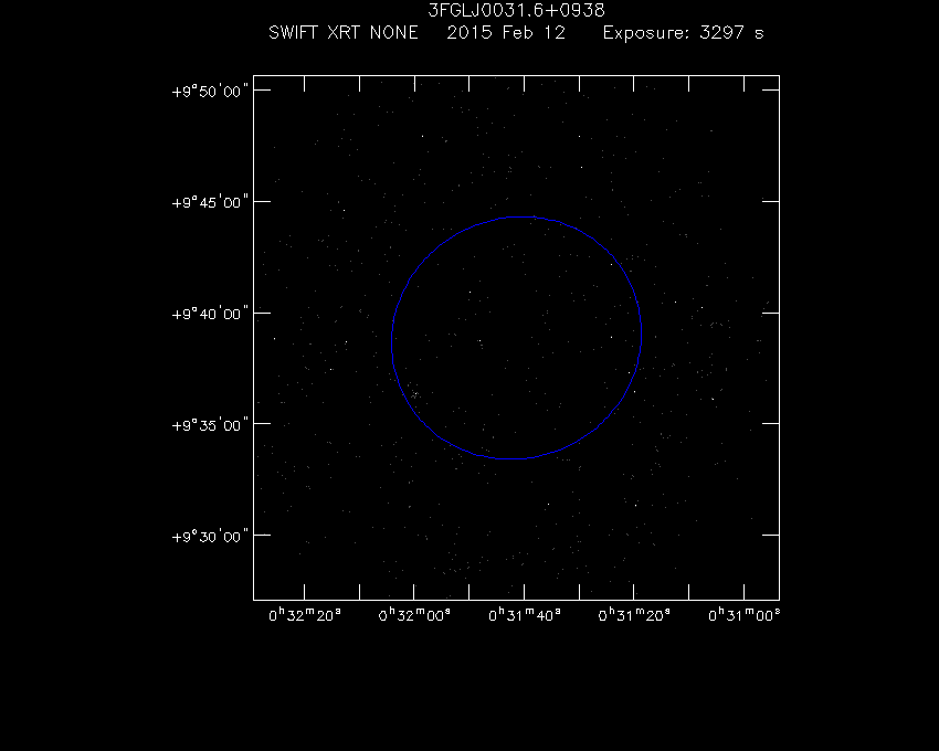 Swift-XRT image of the field for 3FGL J0031.6+0938