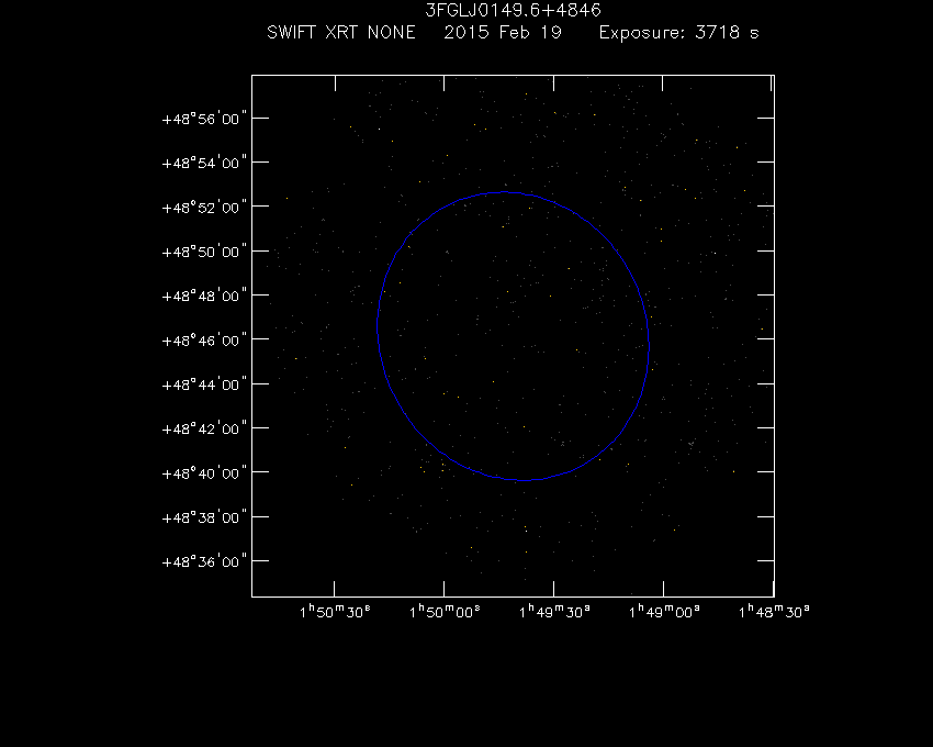 Swift-XRT image of the field for 3FGL J0149.6+4846