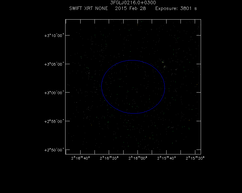 Swift-XRT image of the field for 3FGL J0216.0+0300