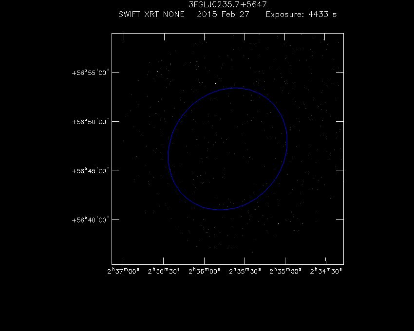 Swift-XRT image of the field for 3FGL J0235.7+5647