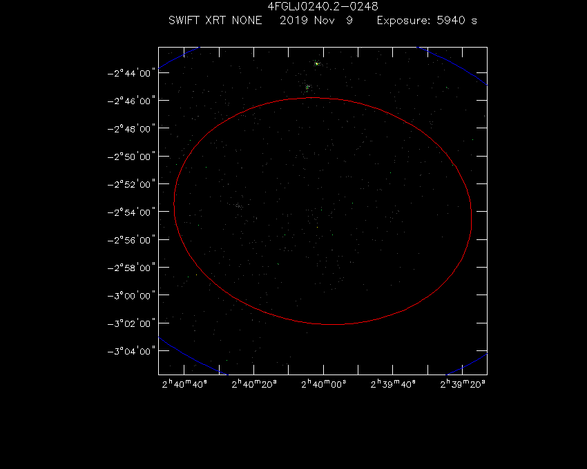 Swift-XRT image of the field for 3FGL J0240.0-0253