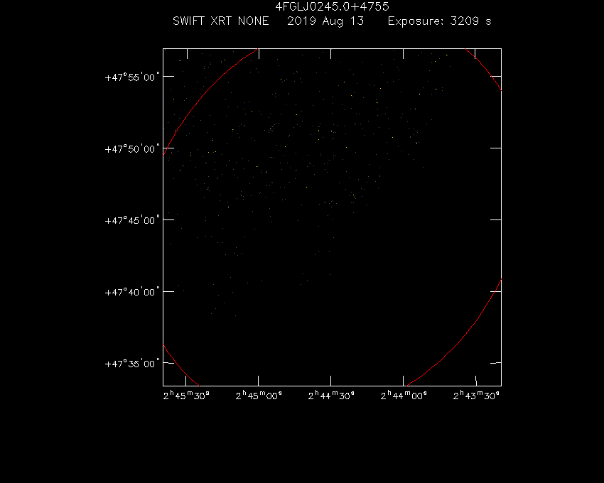 Swift-XRT image of the field for 3FGL J0244.4+4745