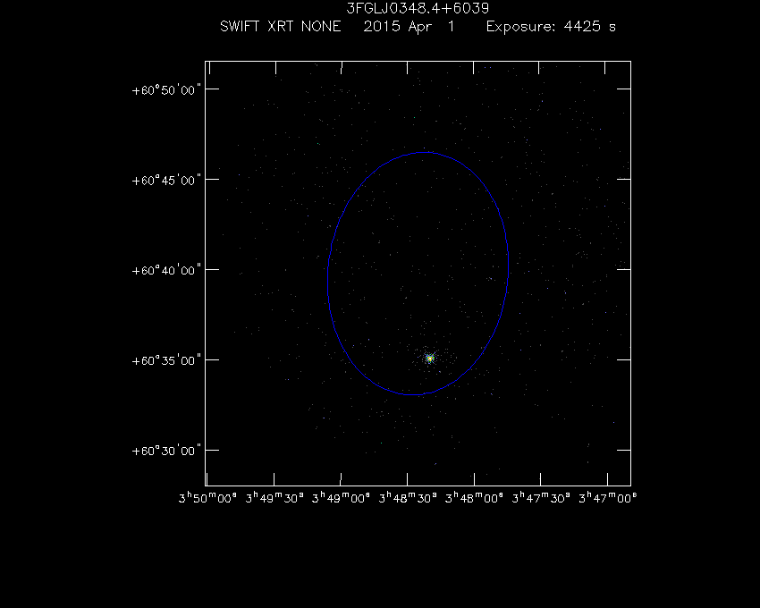Swift-XRT image of the field for 3FGL J0348.4+6039