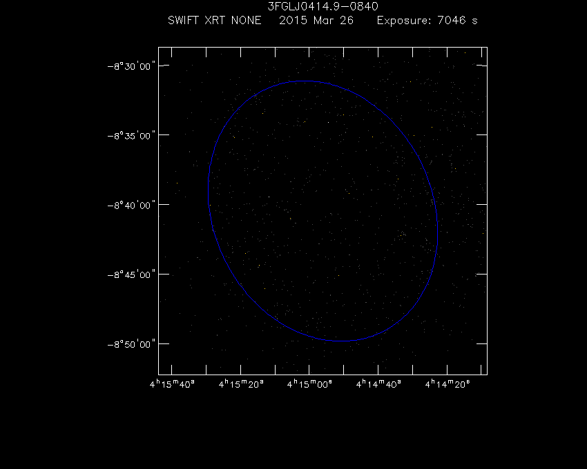 Swift-XRT image of the field for 3FGL J0414.9-0840