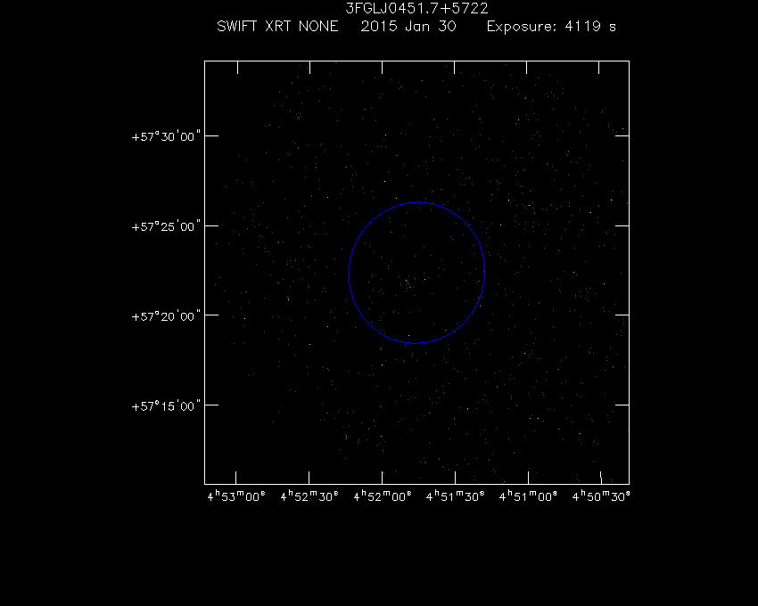 Swift-XRT image of the field for 3FGL J0451.7+5722