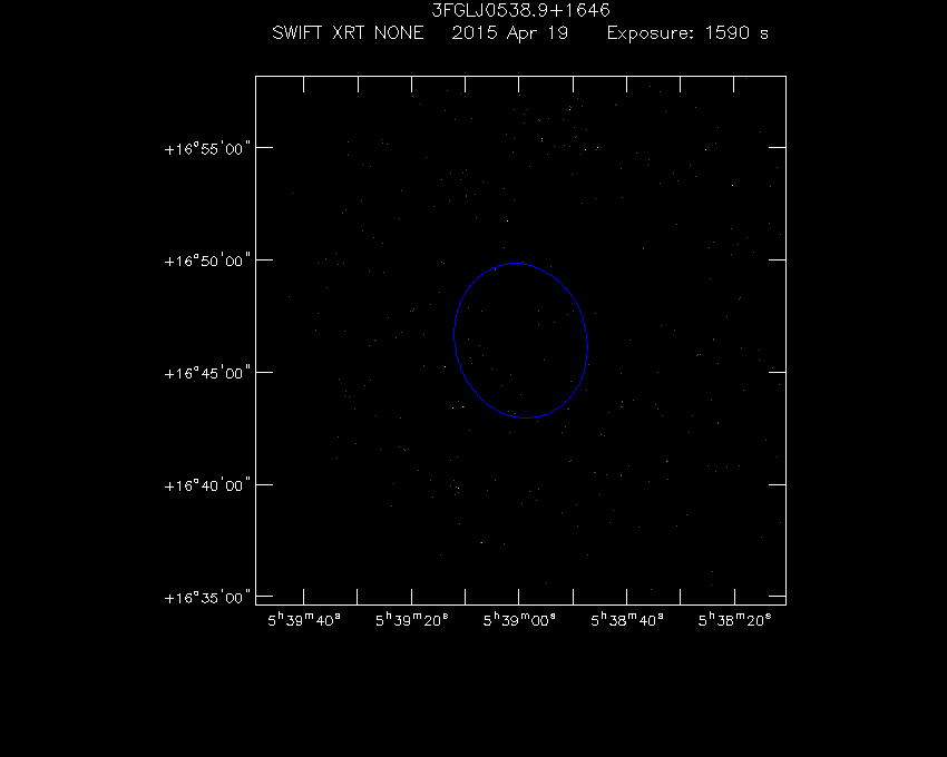 Swift-XRT image of the field for 3FGL J0538.9+1646