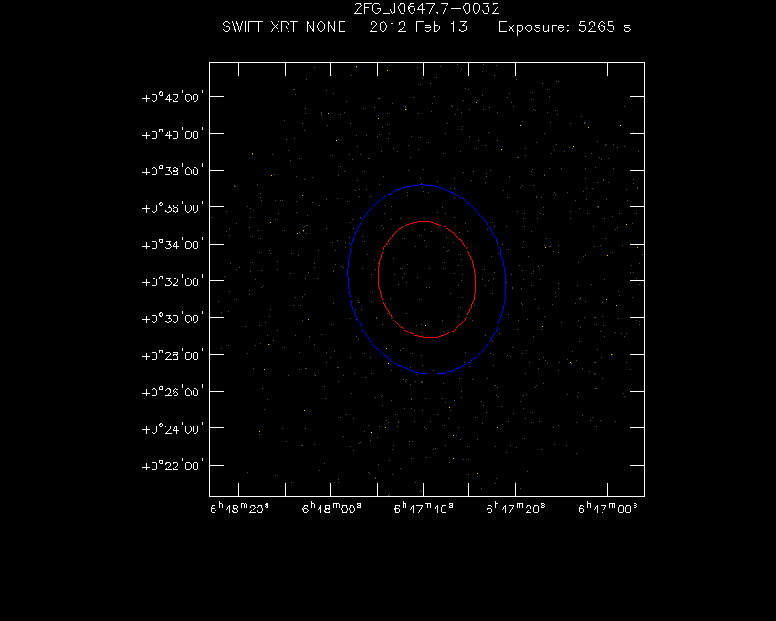 Swift-XRT image of the field for 3FGL J0647.6+0032