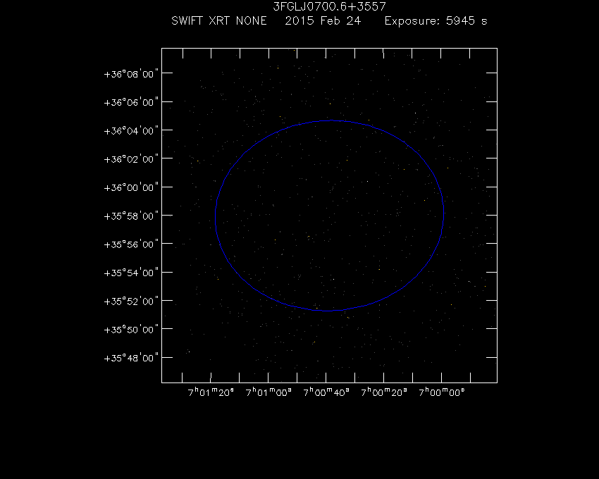 Swift-XRT image of the field for 3FGL J0700.6+3557