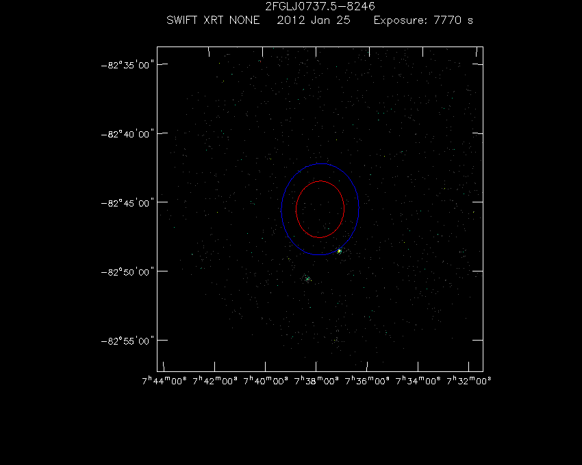 Swift-XRT image of the field for 3FGL J0737.8-8245