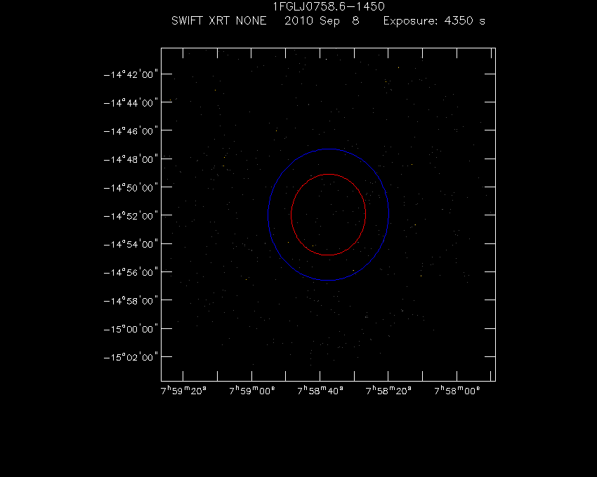 Swift-XRT image of the field for 3FGL J0758.6-1451