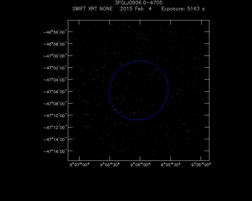 Swift-XRT image of the field for 3FGL J0906.0-4705