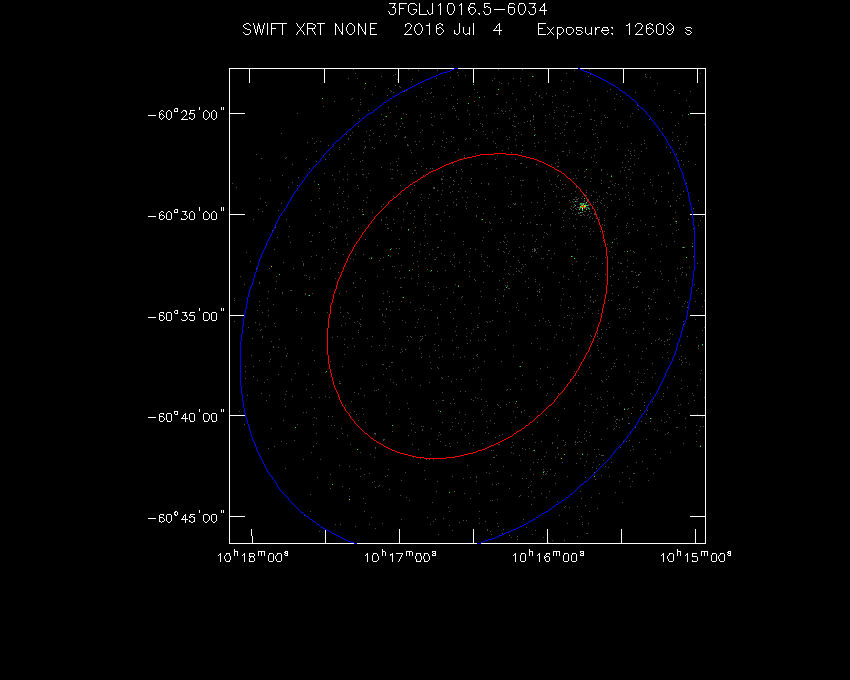 Swift-XRT image of the field for 3FGL J1016.5-6034