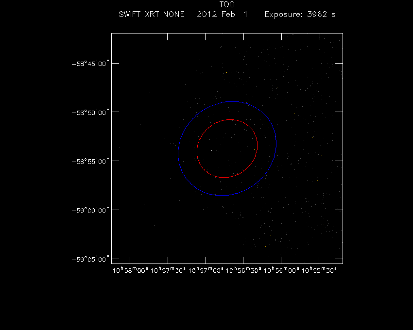 Swift-XRT image of the field for 3FGL J1056.7-5853