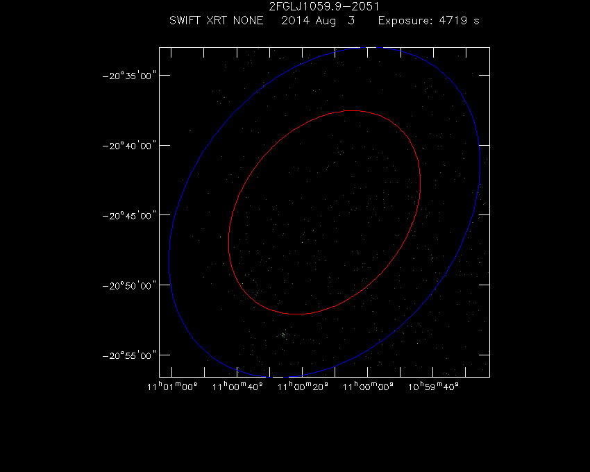 Swift-XRT image of the field for 3FGL J1100.2-2044