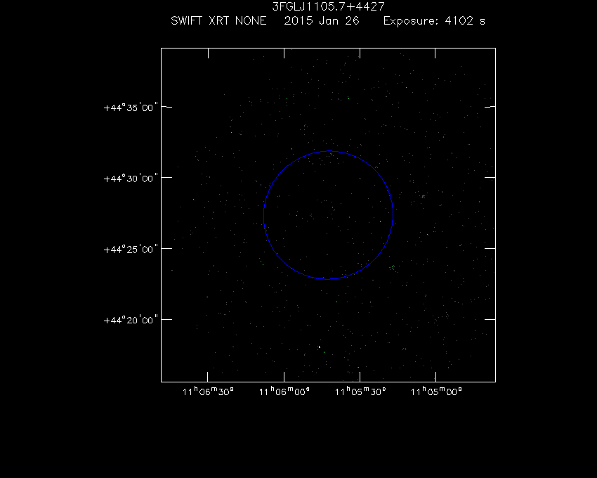 Swift-XRT image of the field for 3FGL J1105.7+4427