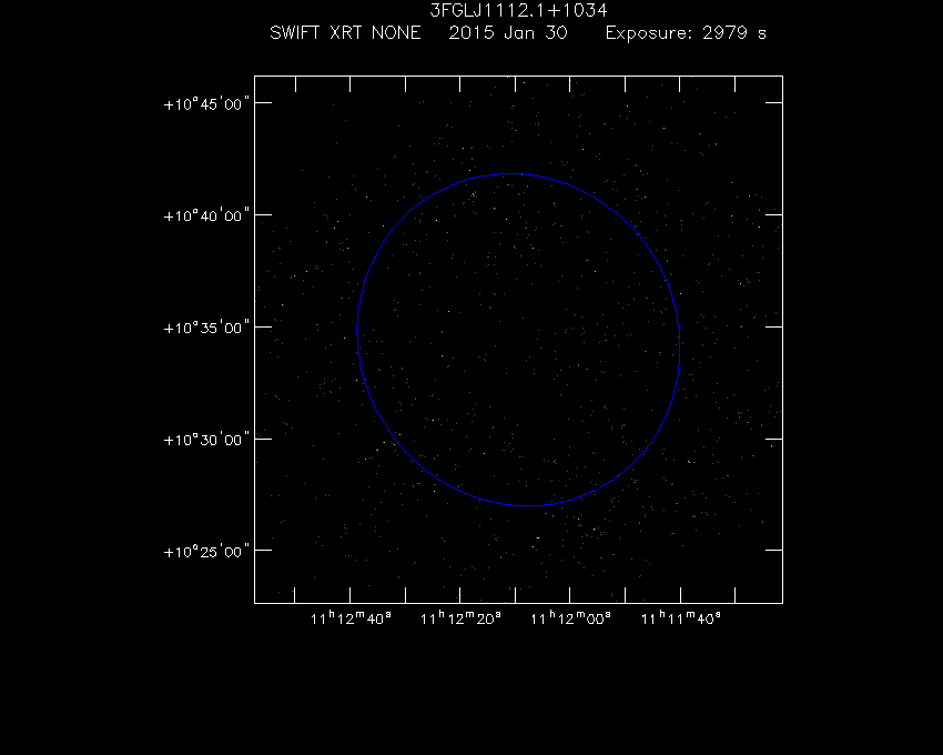 Swift-XRT image of the field for 3FGL J1112.1+1034