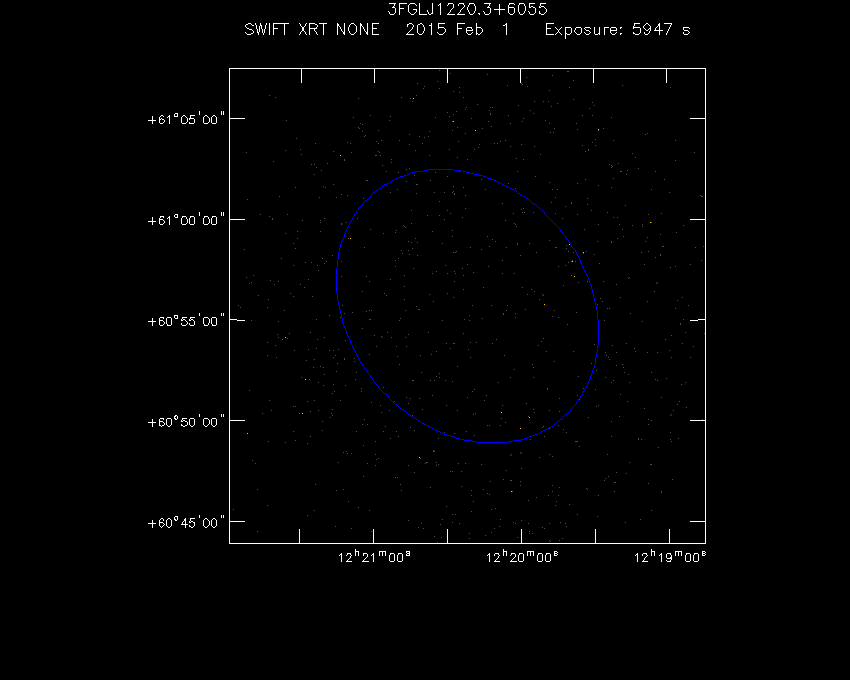Swift-XRT image of the field for 3FGL J1220.3+6055