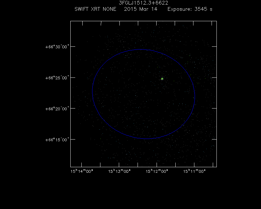Swift-XRT image of the field for 3FGL J1512.3+6622